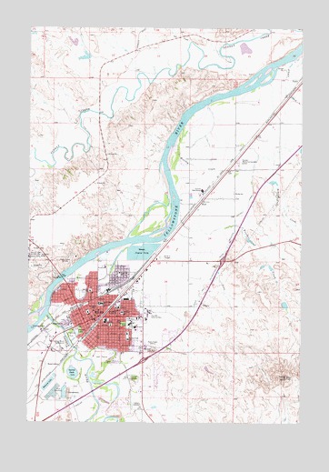 Miles City, MT USGS Topographic Map