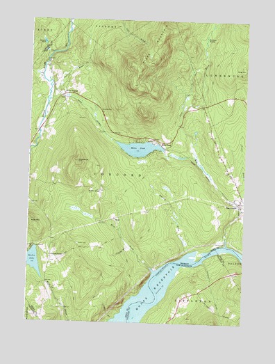 Miles Pond, VT USGS Topographic Map