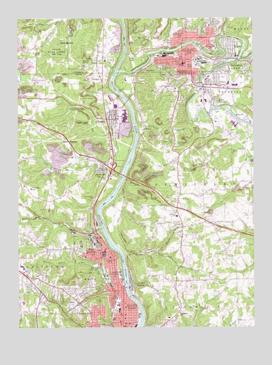 Beaver Falls, PA USGS Topographic Map