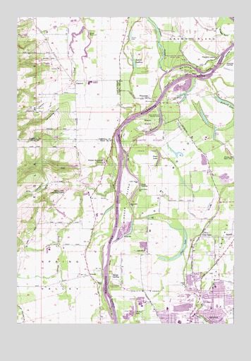 Mission Bottom, OR USGS Topographic Map