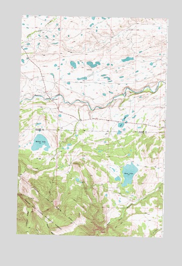 Mitten Lake, MT USGS Topographic Map