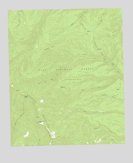 Mogollon Baldy Peak, NM USGS Topographic Map
