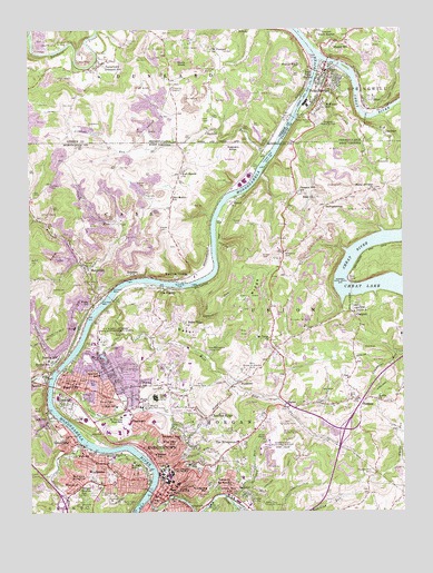 Morgantown North, WV USGS Topographic Map