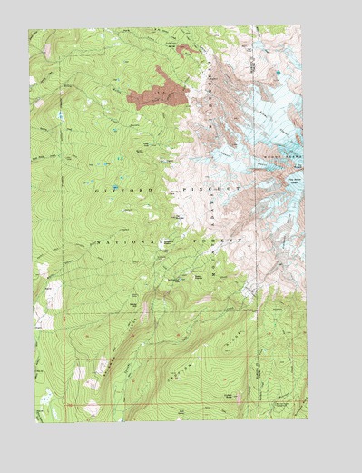Mount Adams West, WA USGS Topographic Map