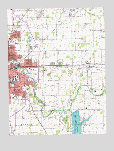 Muncie East, IN USGS Topographic Map