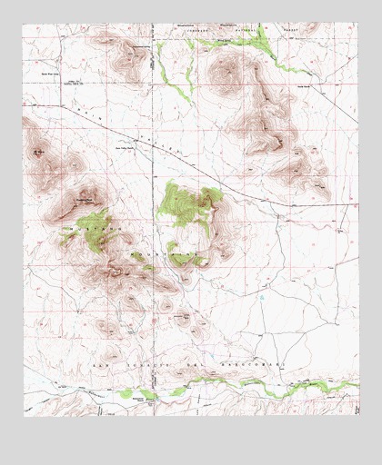 Mustang Mountains, AZ USGS Topographic Map