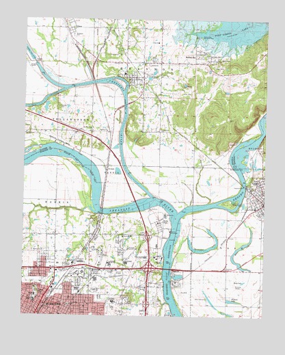 Northeast Muskogee, OK USGS Topographic Map