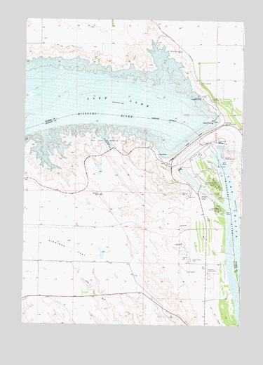 Oahe Dam, SD USGS Topographic Map