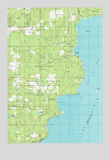 Ogontz, MI USGS Topographic Map