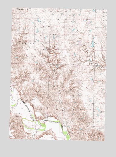 Okaton SE, SD USGS Topographic Map
