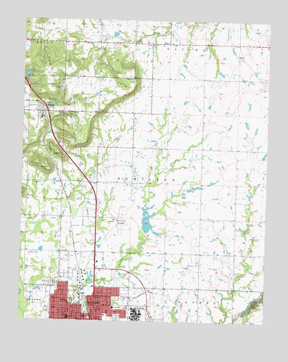 Okmulgee North, OK USGS Topographic Map