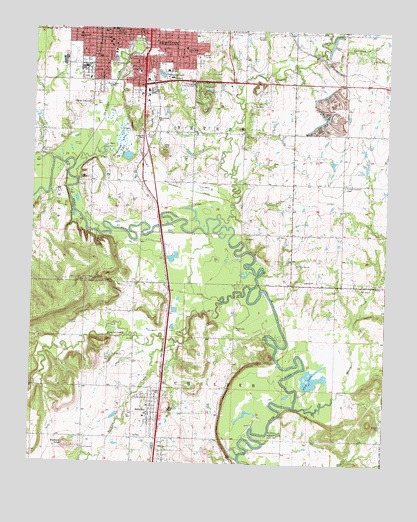 Okmulgee South, OK USGS Topographic Map