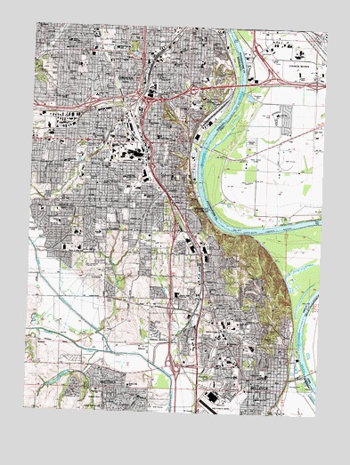Omaha South, NE USGS Topographic Map