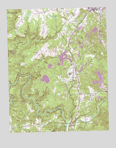 Oneida South, TN USGS Topographic Map