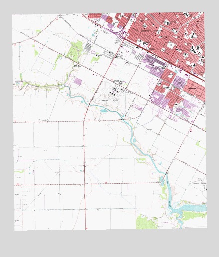 Oso Creek NW, TX USGS Topographic Map