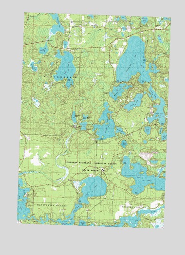 Papoose Lake, WI USGS Topographic Map