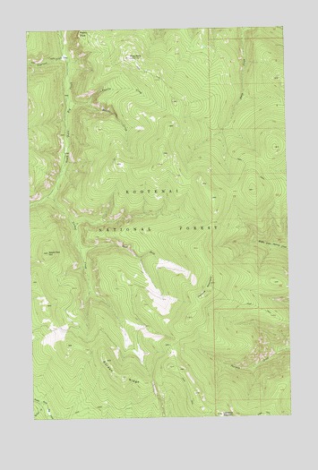Parsnip Mountain, MT USGS Topographic Map