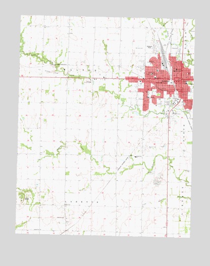 Parsons West, KS USGS Topographic Map
