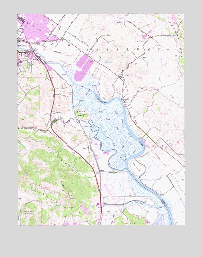 Petaluma River, CA USGS Topographic Map