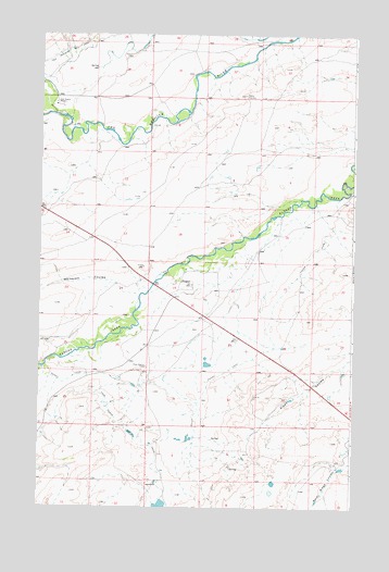 Piegan, MT USGS Topographic Map