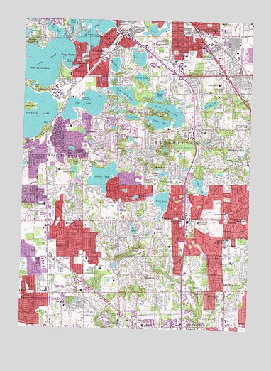 Pontiac South, MI USGS Topographic Map