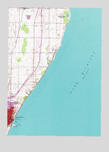 Port Washington East, WI USGS Topographic Map