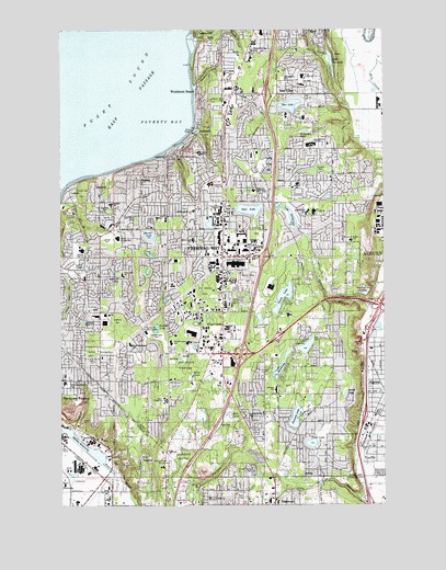 Poverty Bay, WA USGS Topographic Map
