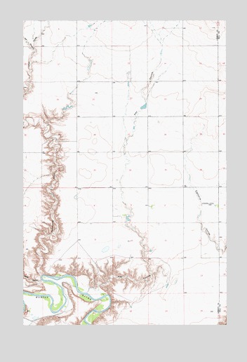 Poverty Coulee SE, MT USGS Topographic Map