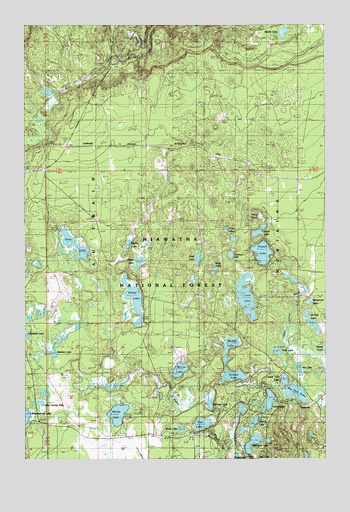 Powell Lake, MI USGS Topographic Map