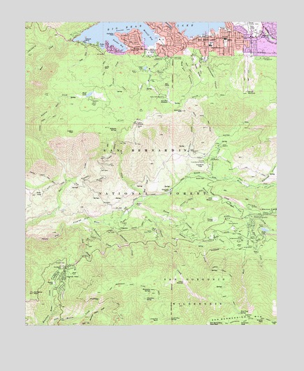 Big Bear Lake, CA USGS Topographic Map