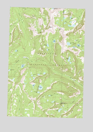 Pozega Lakes, MT USGS Topographic Map