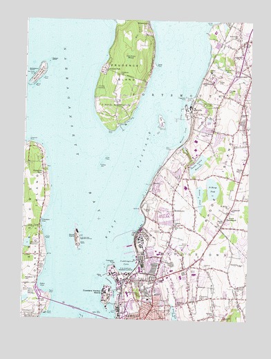 Prudence Island, RI USGS Topographic Map