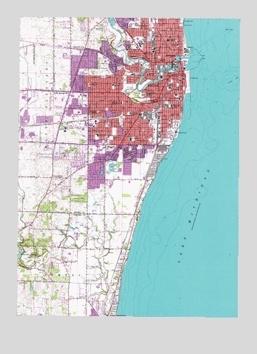 Racine South, WI USGS Topographic Map