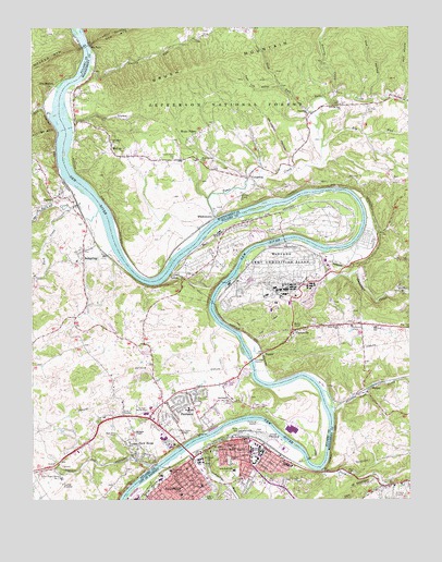 Radford North, VA USGS Topographic Map