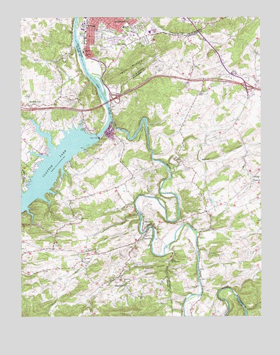 Radford South, VA USGS Topographic Map
