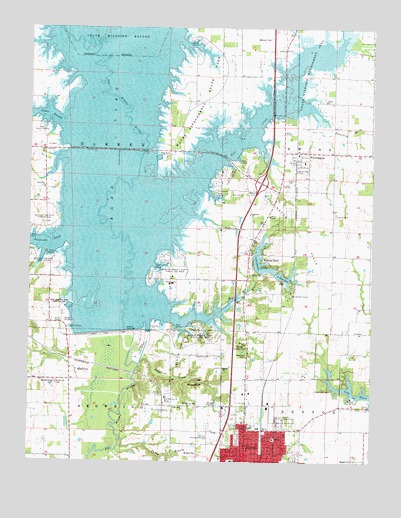 Rend Lake Dam, IL USGS Topographic Map