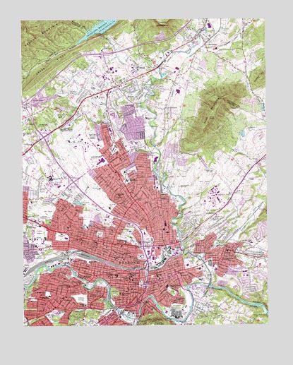 Roanoke, VA USGS Topographic Map