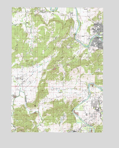 Roseburg West, OR USGS Topographic Map