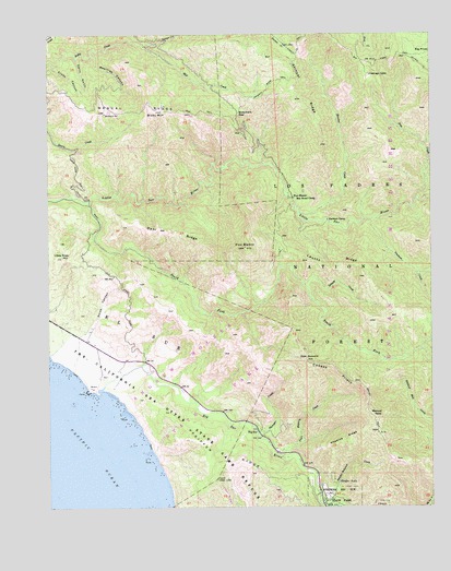 Big Sur, CA USGS Topographic Map