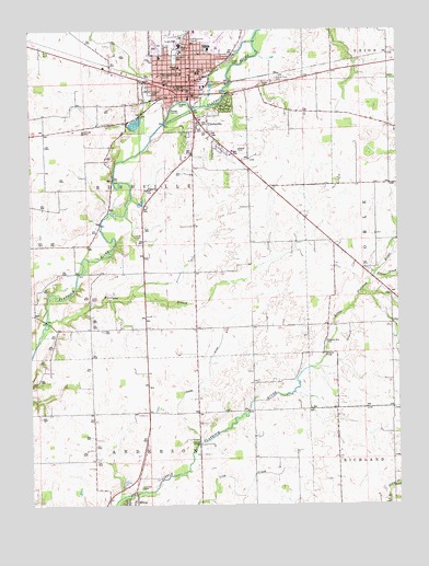 Rushville, IN USGS Topographic Map