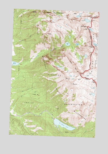 Saint Marys Lake, MT USGS Topographic Map