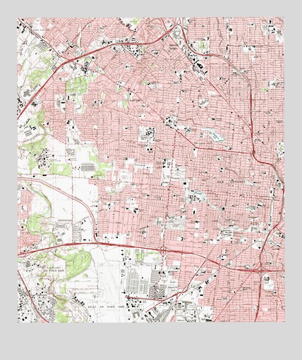 San Antonio West, TX USGS Topographic Map