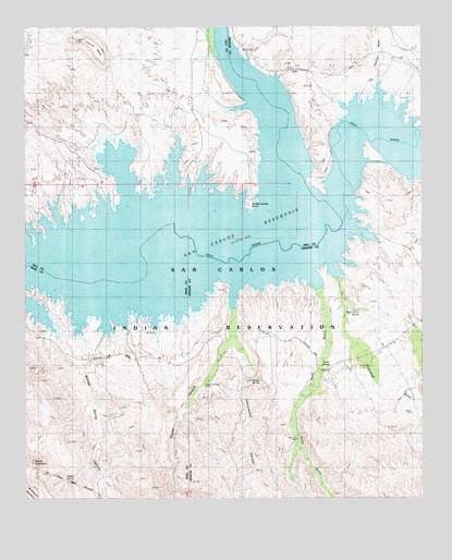 San Carlos Reservoir, AZ USGS Topographic Map