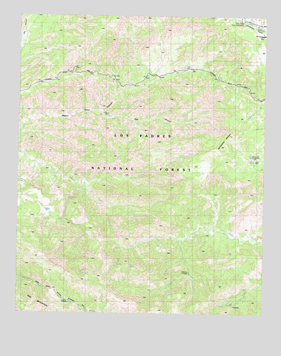 San Guillermo Mountain, CA USGS Topographic Map