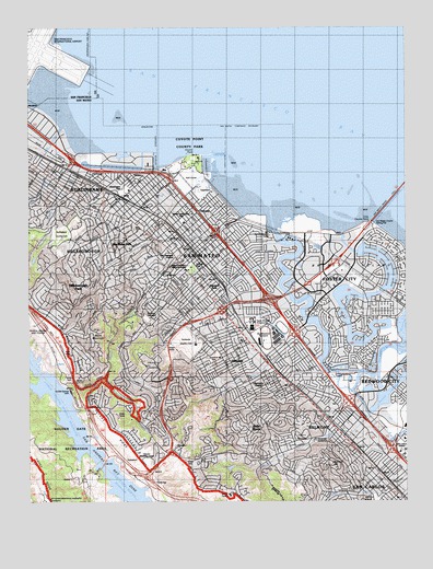 San Mateo, CA USGS Topographic Map