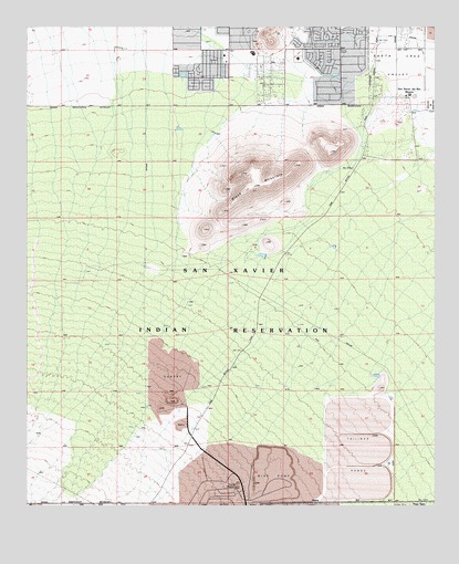 San Xavier Mission, AZ USGS Topographic Map