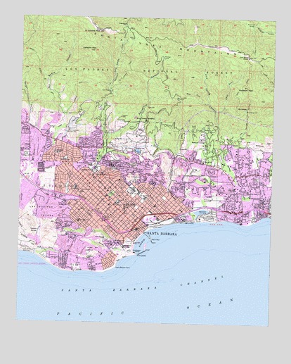 Santa Barbara, CA USGS Topographic Map