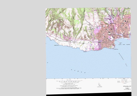 Santa Cruz, CA USGS Topographic Map