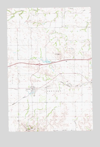Sentinel Butte, ND USGS Topographic Map