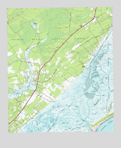 Sewee Bay, SC USGS Topographic Map